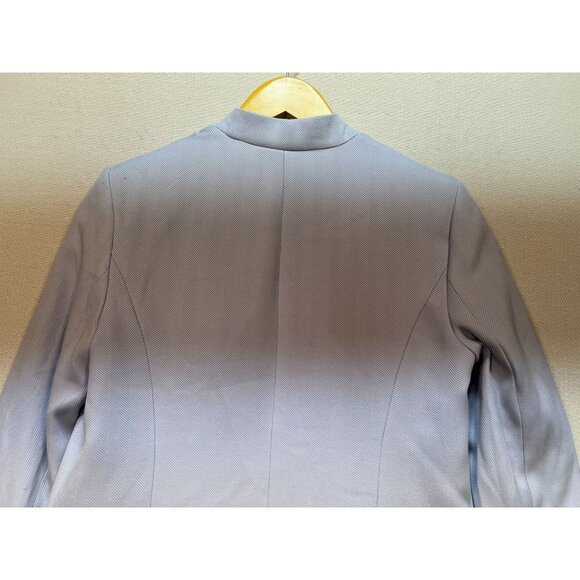 Calvin Klein Women's Open Front Pleated Blazer Long Sleeve Size 4 Light Blue - Picture 13 of 14